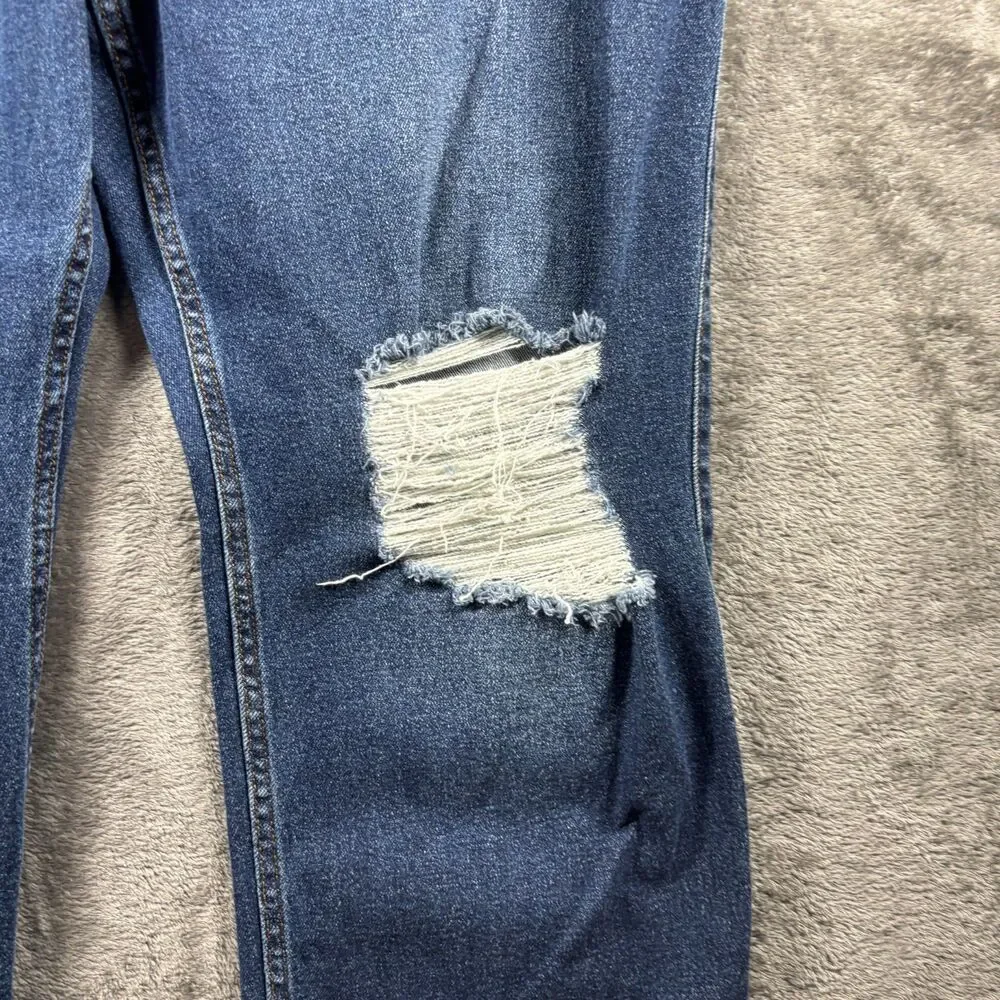 Hollister Women Jeans Curvy Ultra High Rise Dad Distressed Dark Wash Sz 19 M149 - Picture 5 of 13